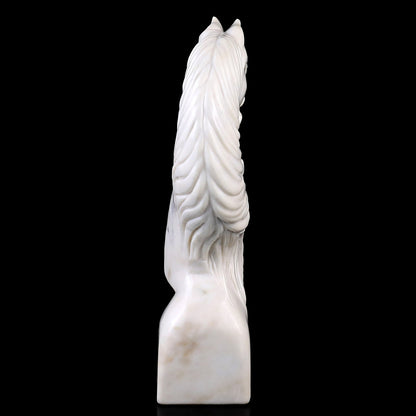 Nicedony Amazing 10.2" White Jade Hand Carved Crystal Horse Sculpture - View 6