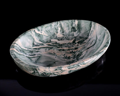 Nicedony 10.8" Jiulong Jade Hand Carved Crystal Food Tray, Fruit Tray - View 3