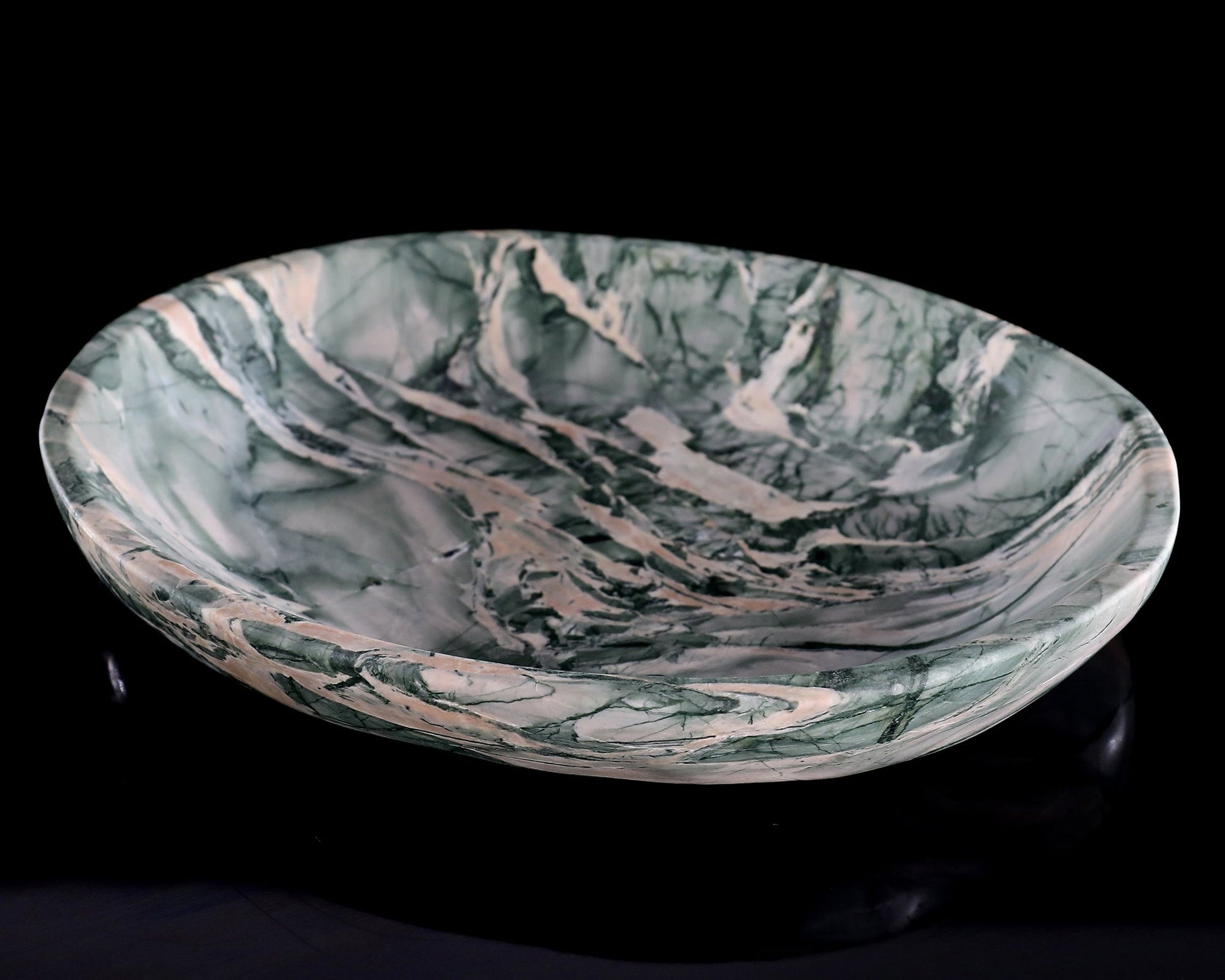 Nicedony 10.8" Jiulong Jade Hand Carved Crystal Food Tray, Fruit Tray - View 4