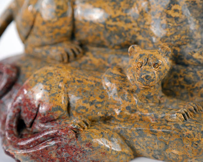 Nicedony 10.8" Leopard Skin Jasper Hand Carved Crystal Leopard Sculpture - View 6