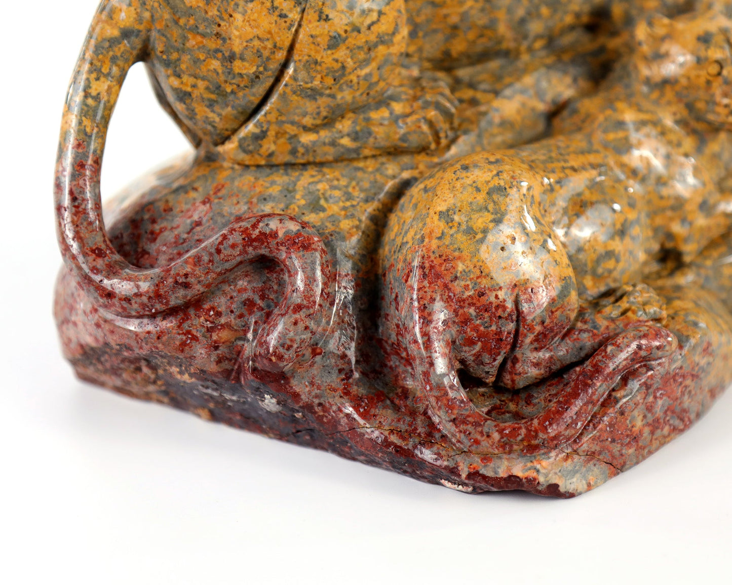 Nicedony 10.8" Leopard Skin Jasper Hand Carved Crystal Leopard Sculpture - View 5