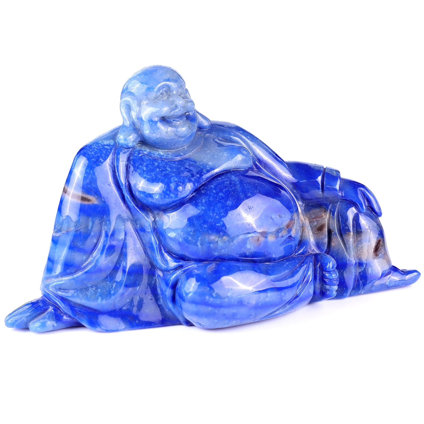 Nicedony 10" Blue Aventurine Hand Carved Crystal Buddha Sculpture