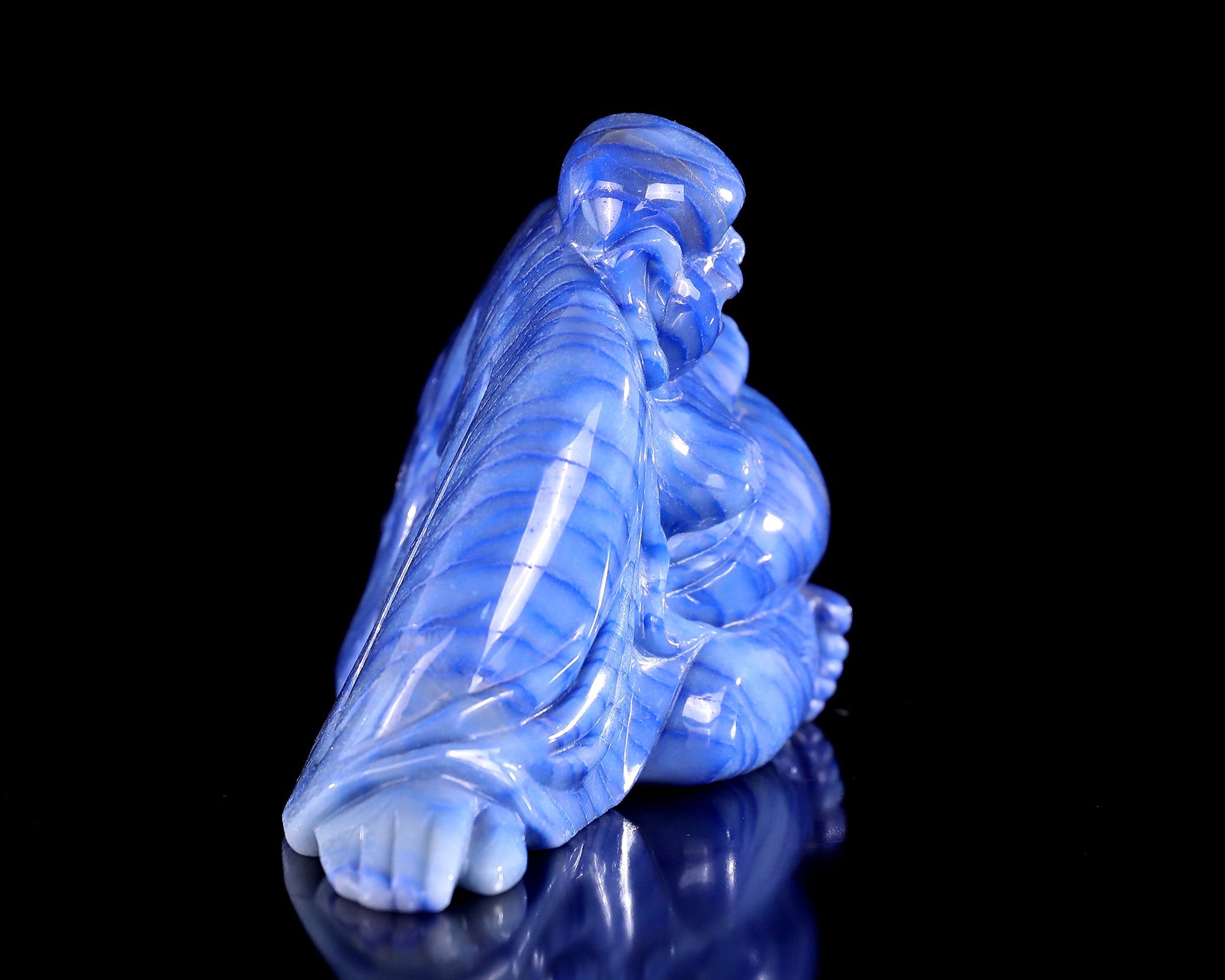 Nicedony 10" Blue Aventurine Hand Carved Crystal Buddha Sculpture - View 4