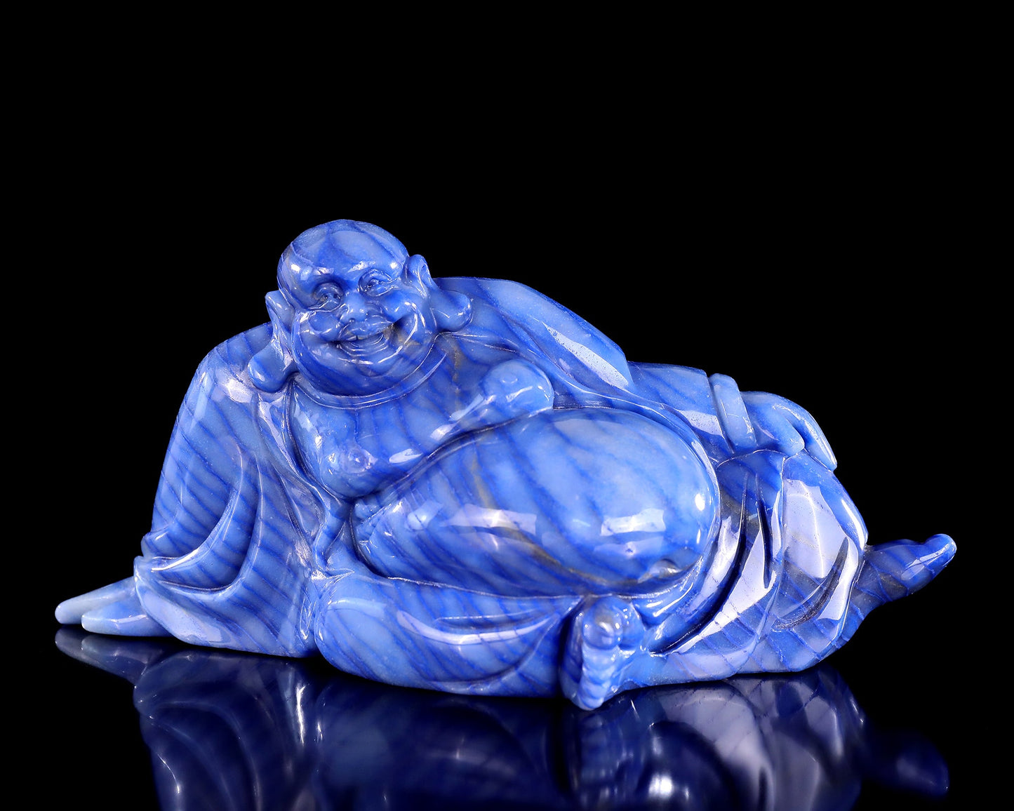 Nicedony 10" Blue Aventurine Hand Carved Crystal Buddha Sculpture - View 8