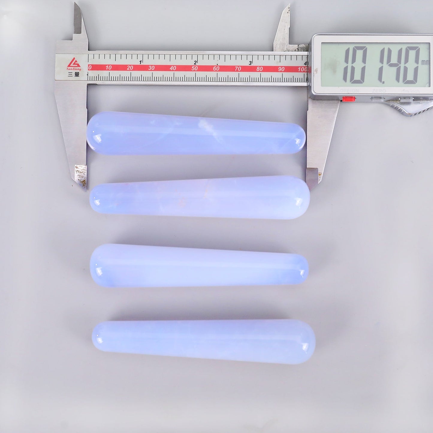 Nicedony 100mm Blue Chalcedony Hand Carved Guasha Wand,Massage Stick - View 6