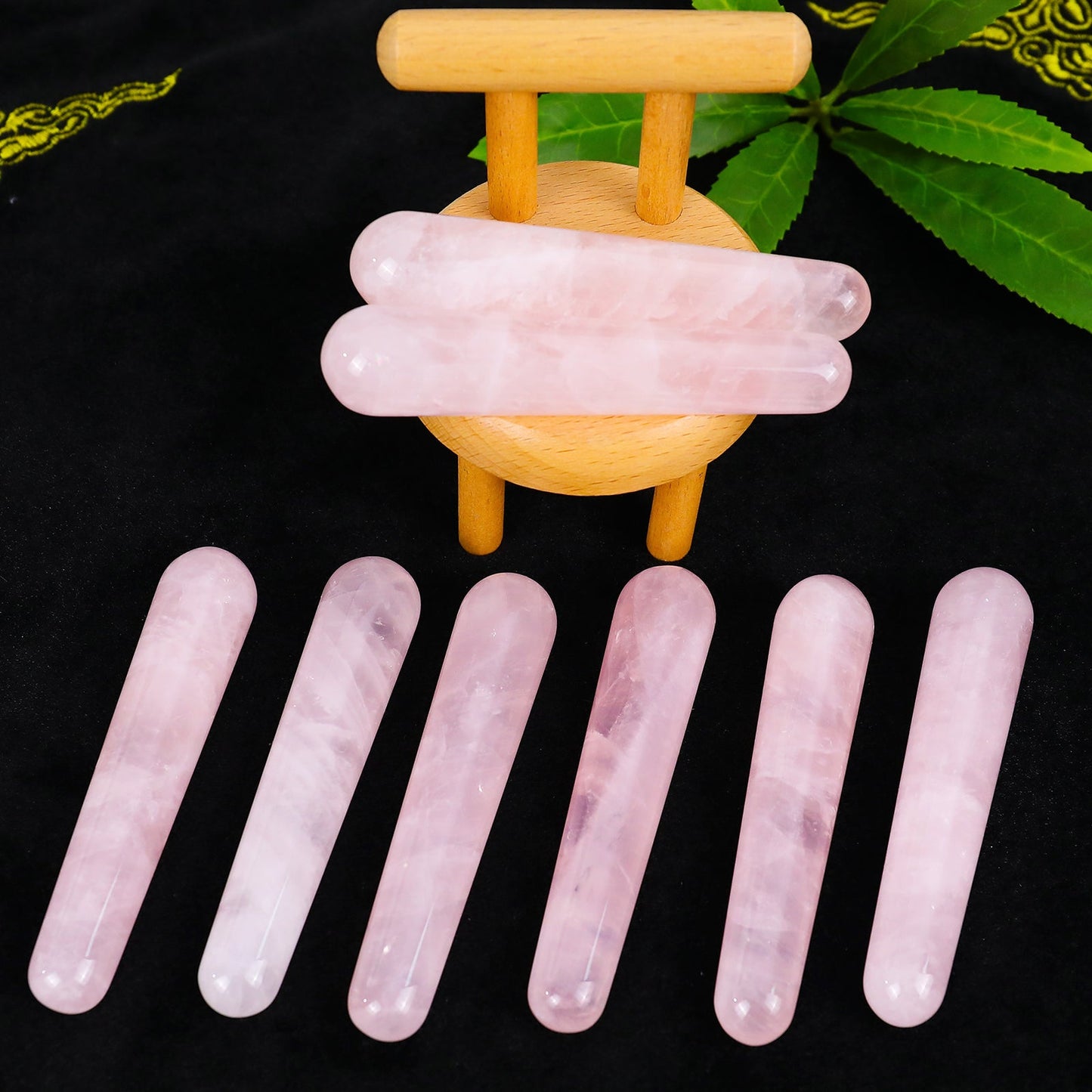 Nicedony 100mm Rose Quartz Hand Carved Guasha Wand,Massage Stick - View 5