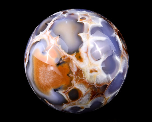 Nicedony 105mm Blue Chalcedony Hand Carved Crystal Sphere