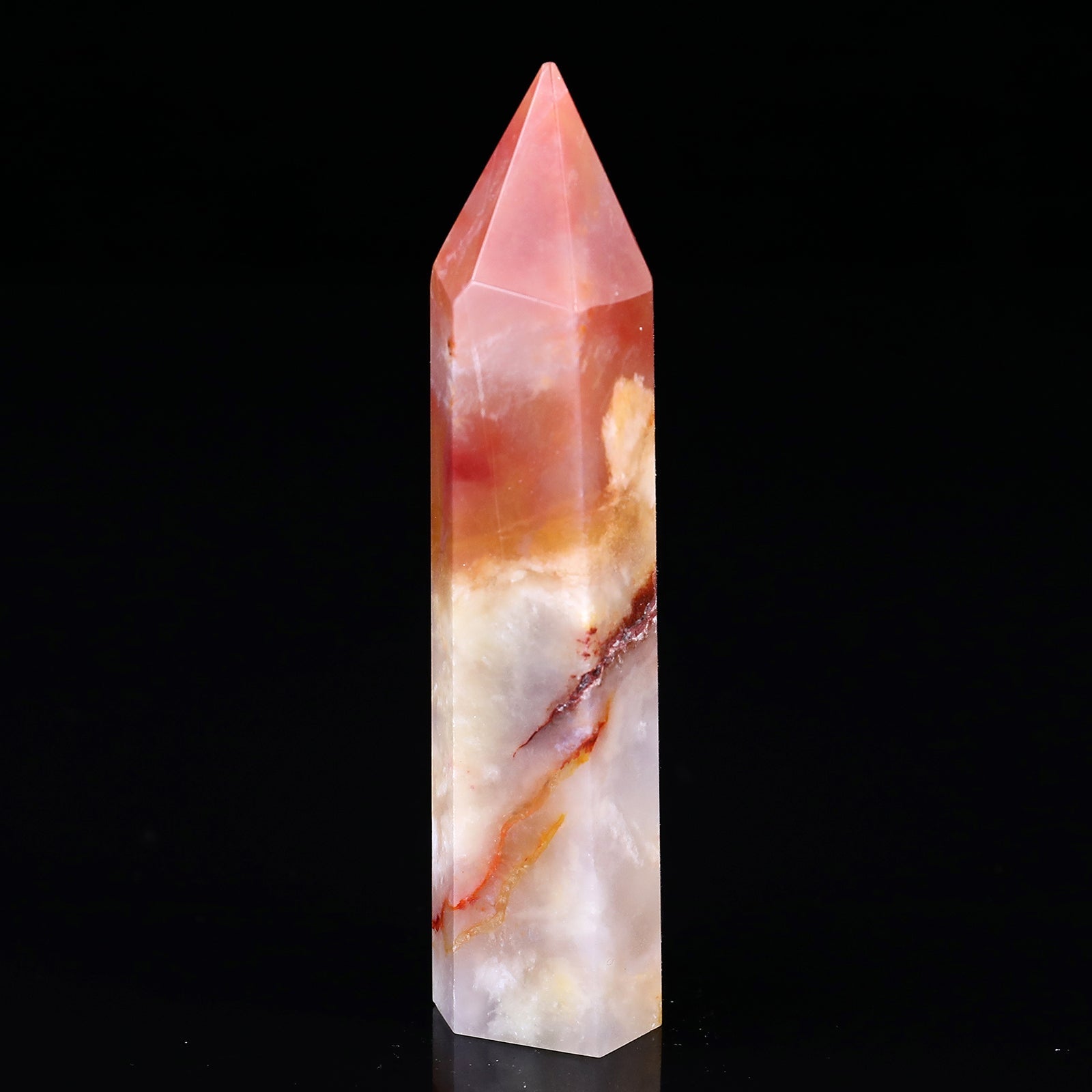 Nicedony 105mm Chalcedony Hand Carved Crystal Point - View 3