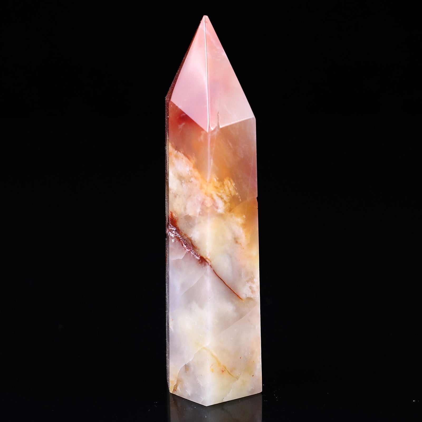 Nicedony 105mm Chalcedony Hand Carved Crystal Point