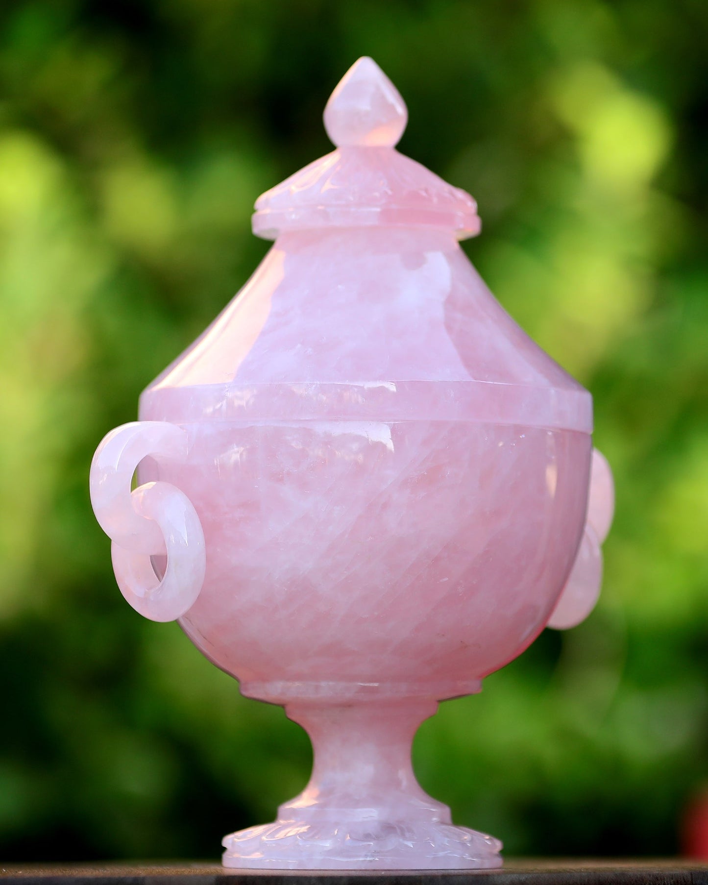 Nicedony 11.0” Rose Quartz Hand Carved Decorative Storage,Candy Bowl - View 2