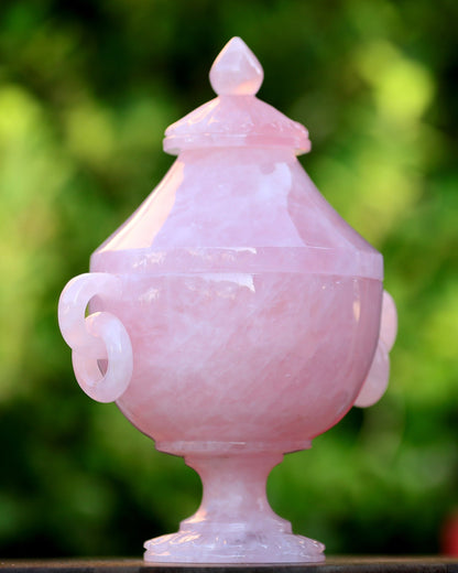 Nicedony 11.0” Rose Quartz Hand Carved Decorative Storage,Candy Bowl - View 2