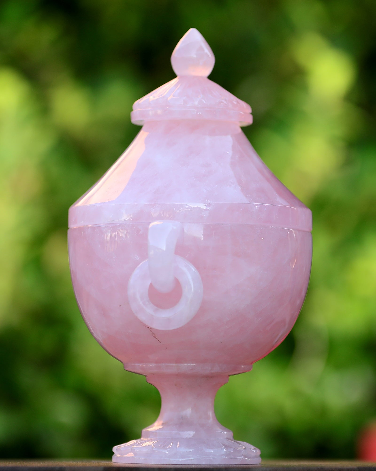Nicedony 11.0” Rose Quartz Hand Carved Decorative Storage,Candy Bowl - View 3