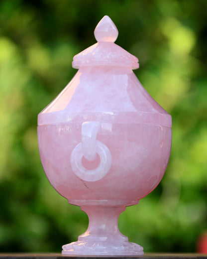 Nicedony 11.0” Rose Quartz Hand Carved Decorative Storage,Candy Bowl - View 3