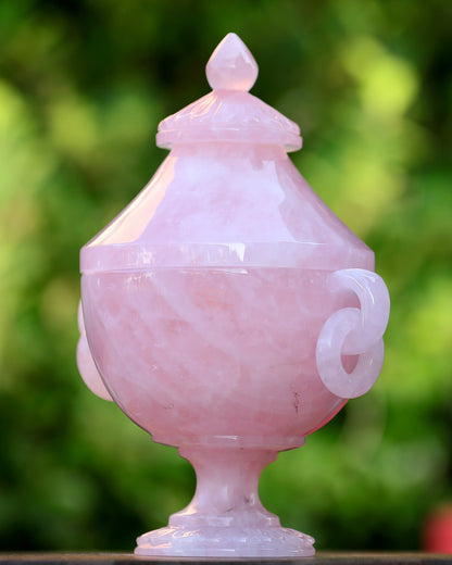 Nicedony 11.0” Rose Quartz Hand Carved Decorative Storage,Candy Bowl - View 4