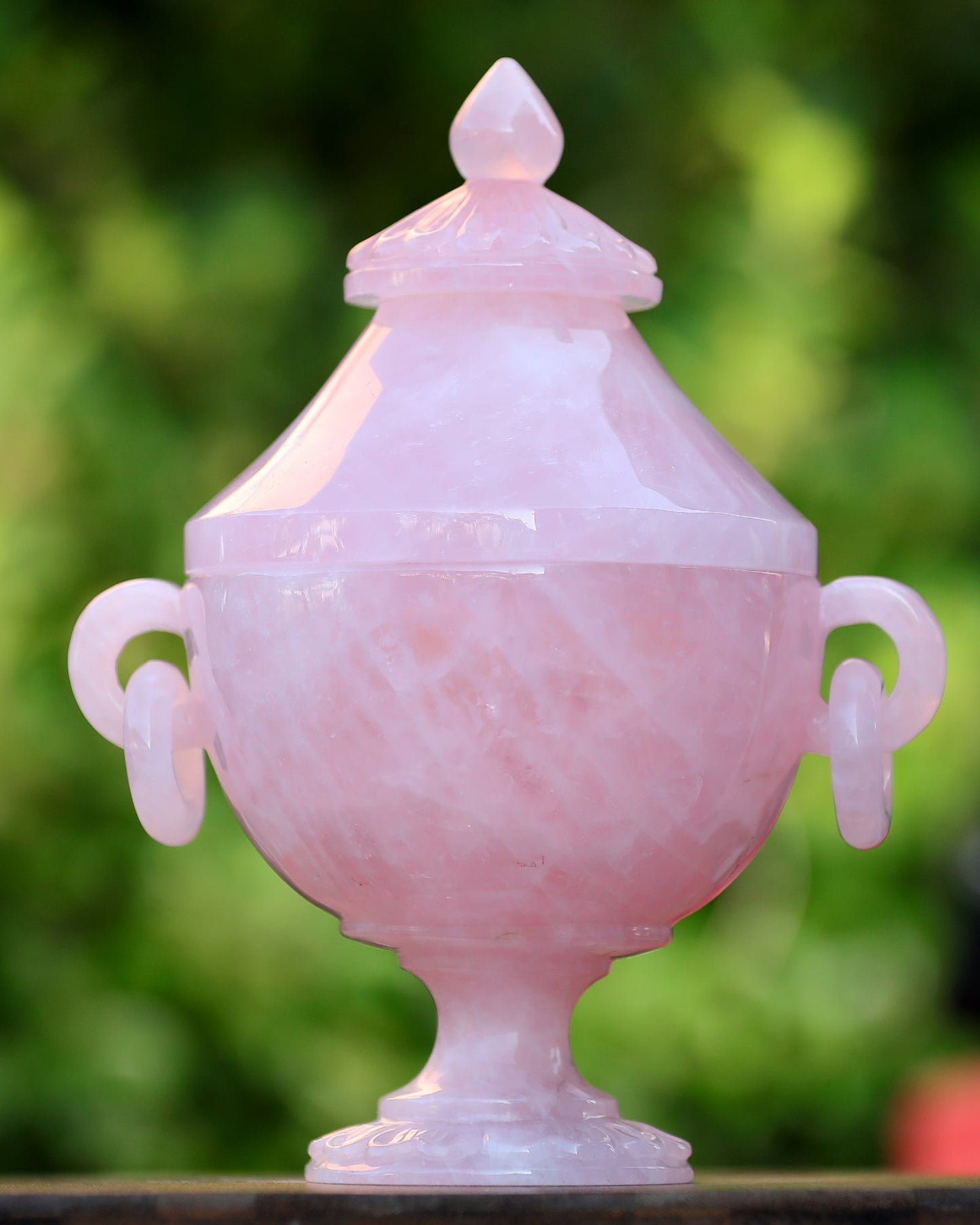 Nicedony 11.0” Rose Quartz Hand Carved Decorative Storage,Candy Bowl - View 5