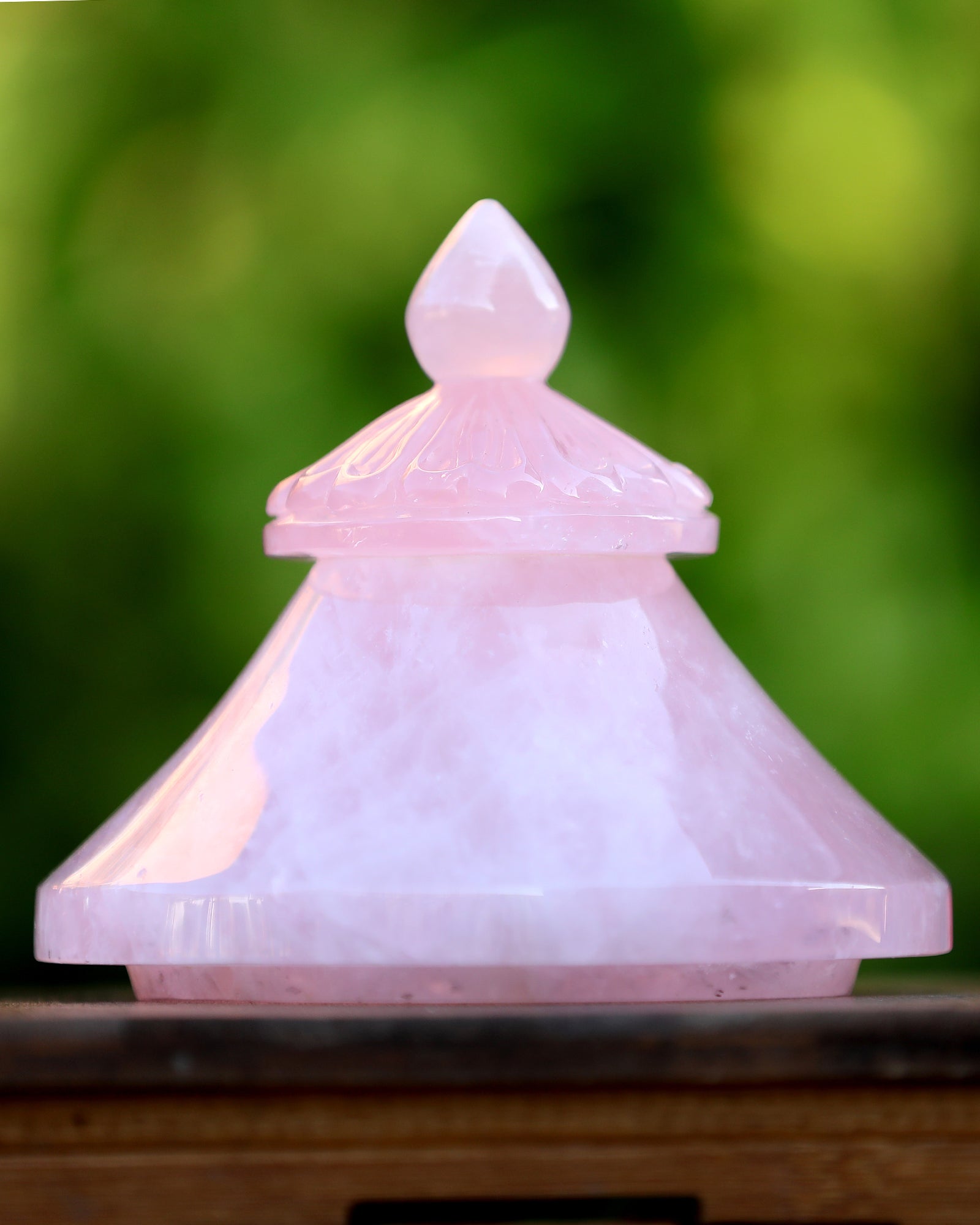 Nicedony 11.0” Rose Quartz Hand Carved Decorative Storage,Candy Bowl - View 8