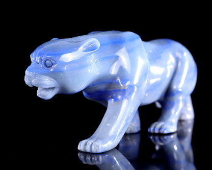 Nicedony 11.4" Blue Aventurine Hand Carved Crystal Leopard Sculpture - View 4