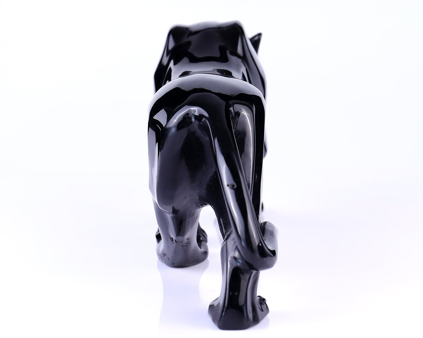 Nicedony 11.8"Black Obsidian Hand Carved Crystal Leopard Sculpture - View 6
