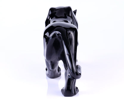 Nicedony 11.8"Black Obsidian Hand Carved Crystal Leopard Sculpture - View 6