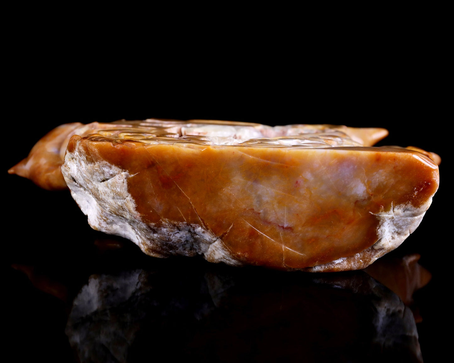 Nicedony 11" Chalcedony Hand Carved Crystal Dolphins Sculpture - View 8