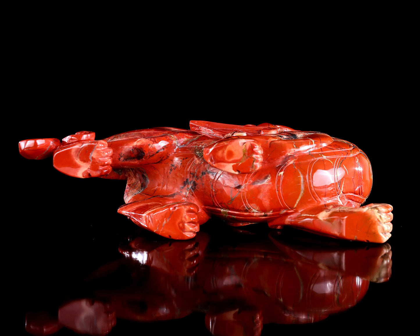 Nicedony 11" Natural Red Jasper Hand Carved Crystal Kylin Sculpture - View 10