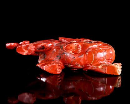 Nicedony 11" Natural Red Jasper Hand Carved Crystal Kylin Sculpture - View 10