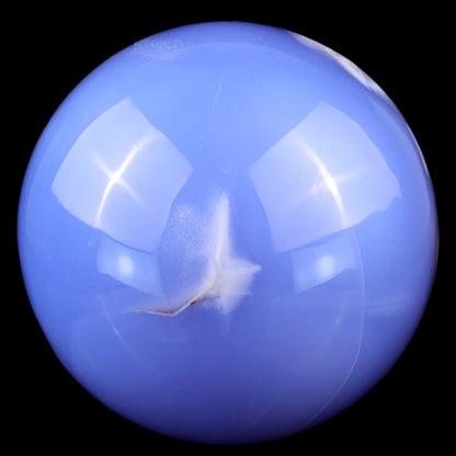 Nicedony 110mm Blue Chalcedony Hand Carved Crystal Sphere - View 9