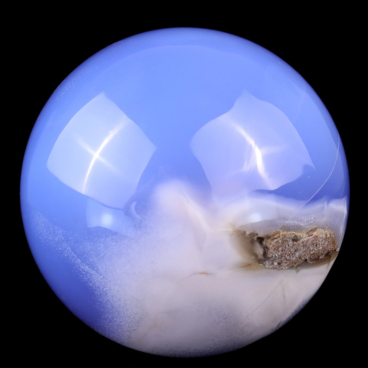 Nicedony 110mm Blue Chalcedony Hand Carved Crystal Sphere - View 14