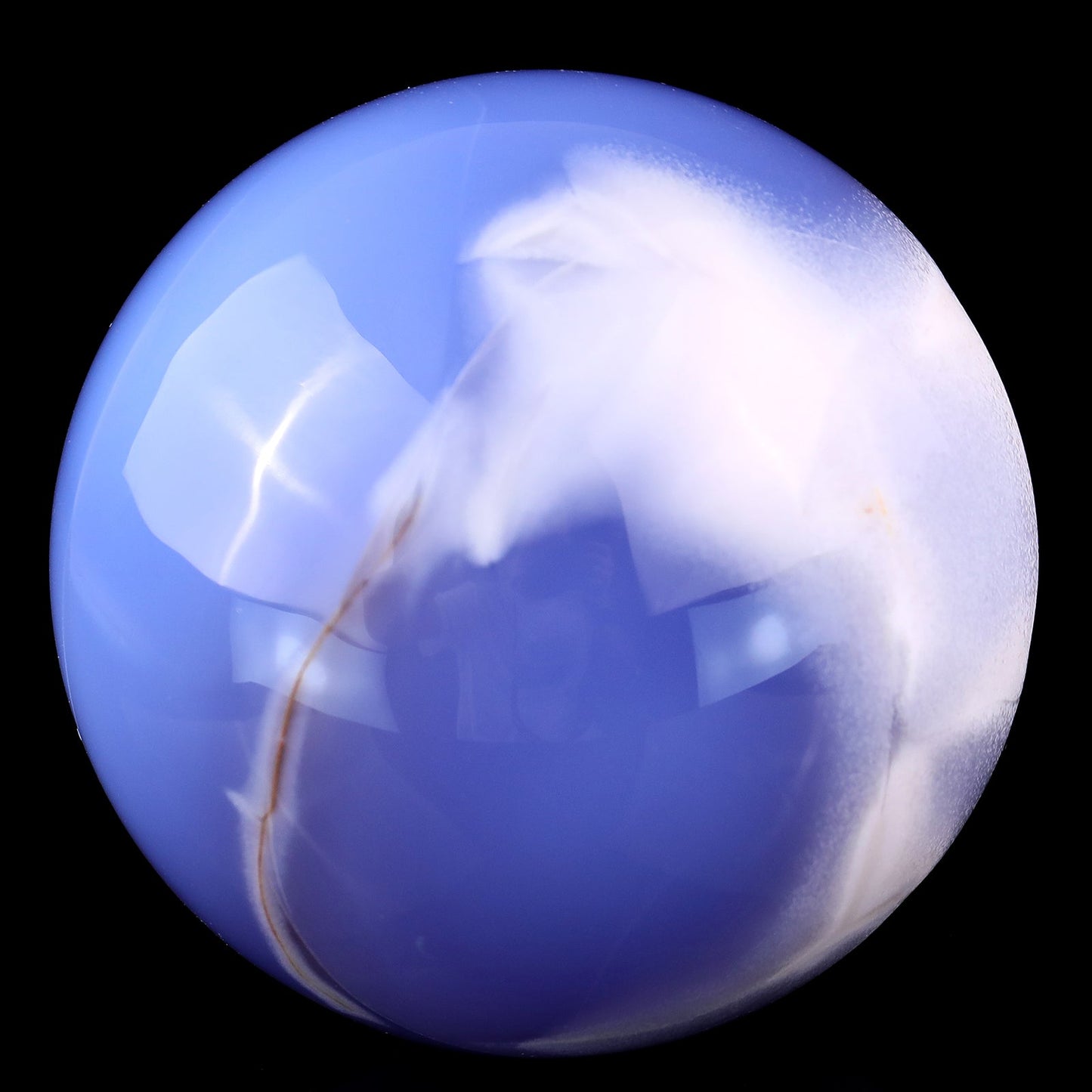 Nicedony 110mm Blue Chalcedony Hand Carved Crystal Sphere - View 10
