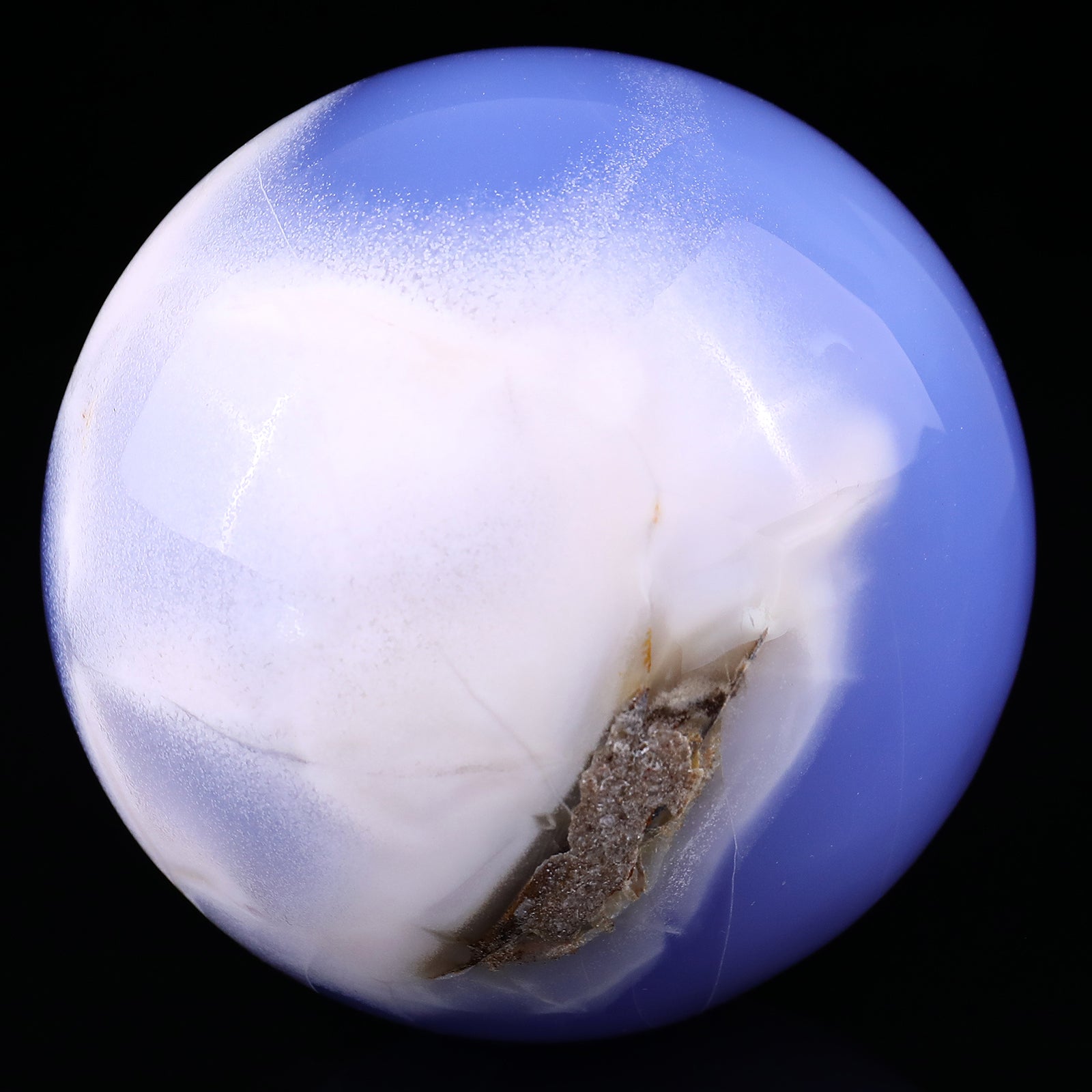 Nicedony 110mm Blue Chalcedony Hand Carved Crystal Sphere - View 11