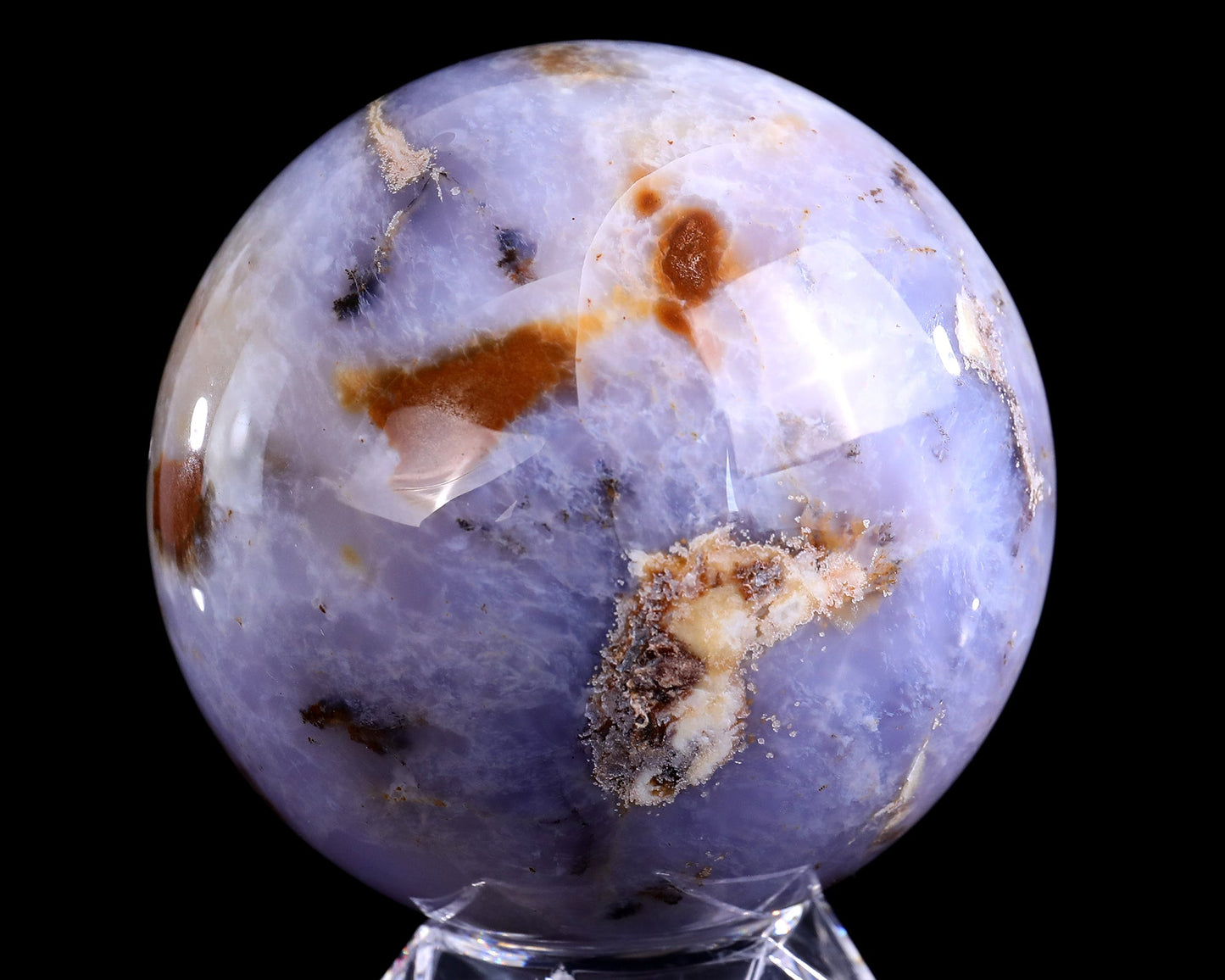 Nicedony 110mm Blue Chalcedony Hand Carved Crystal Sphere - View 3
