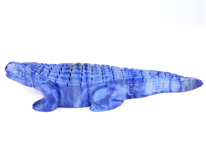 Nicedony 12.2" Blue Aventurine Hand Carved Crocodile Sculpture - View 4