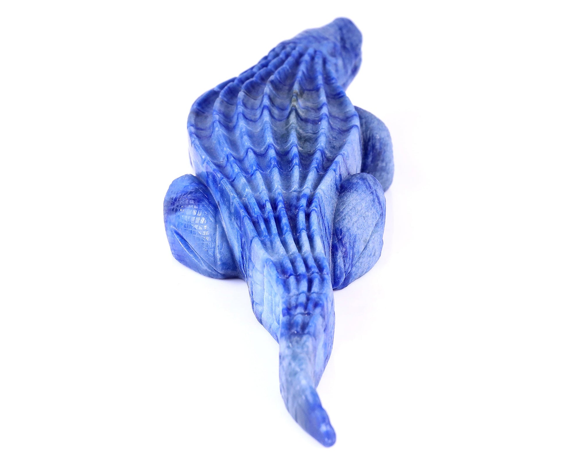 Nicedony 12.2" Blue Aventurine Hand Carved Crocodile Sculpture - View 6