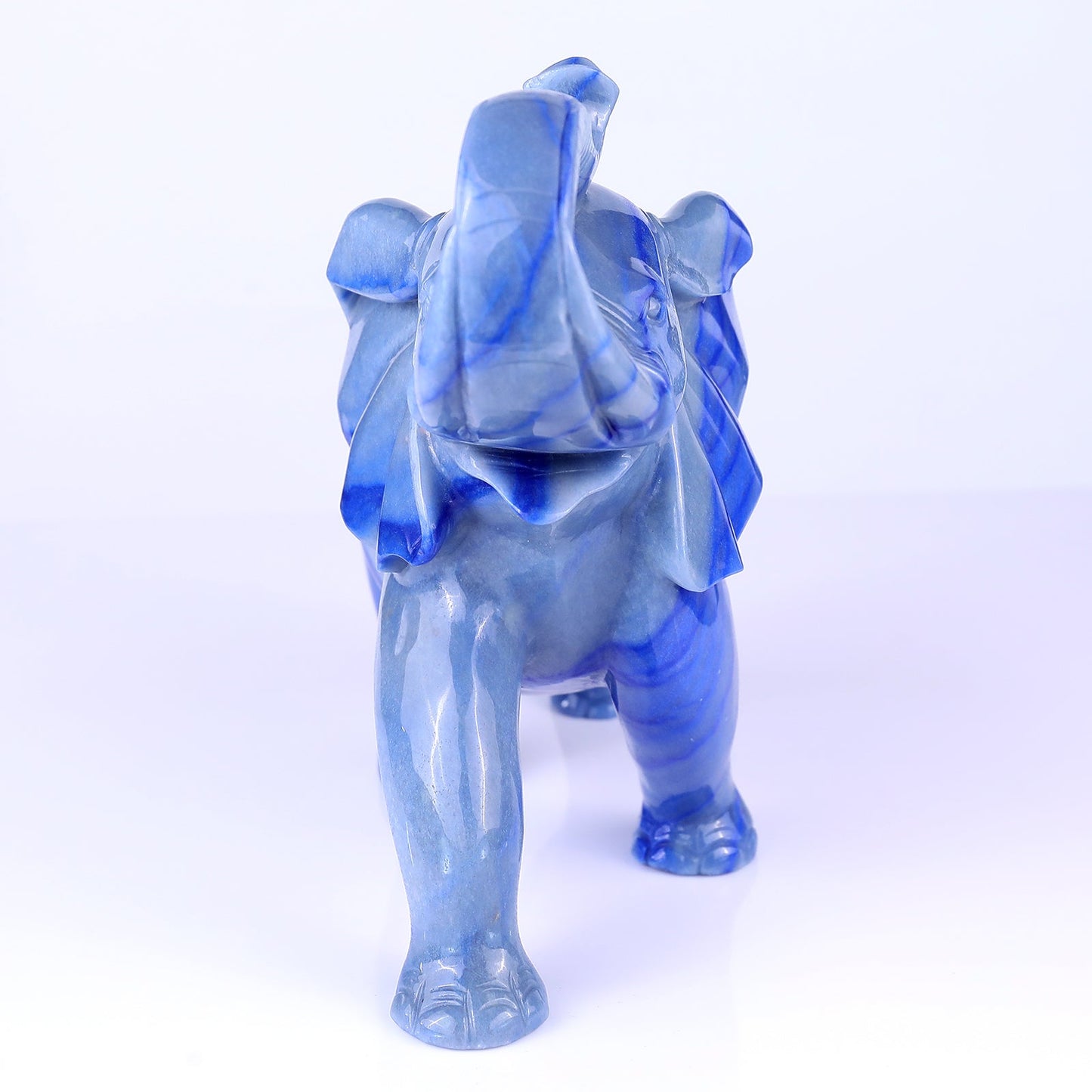 Nicedony 12.2" Blue Aventurine Hand Carved Crystal Elephant Sculpture - View 2