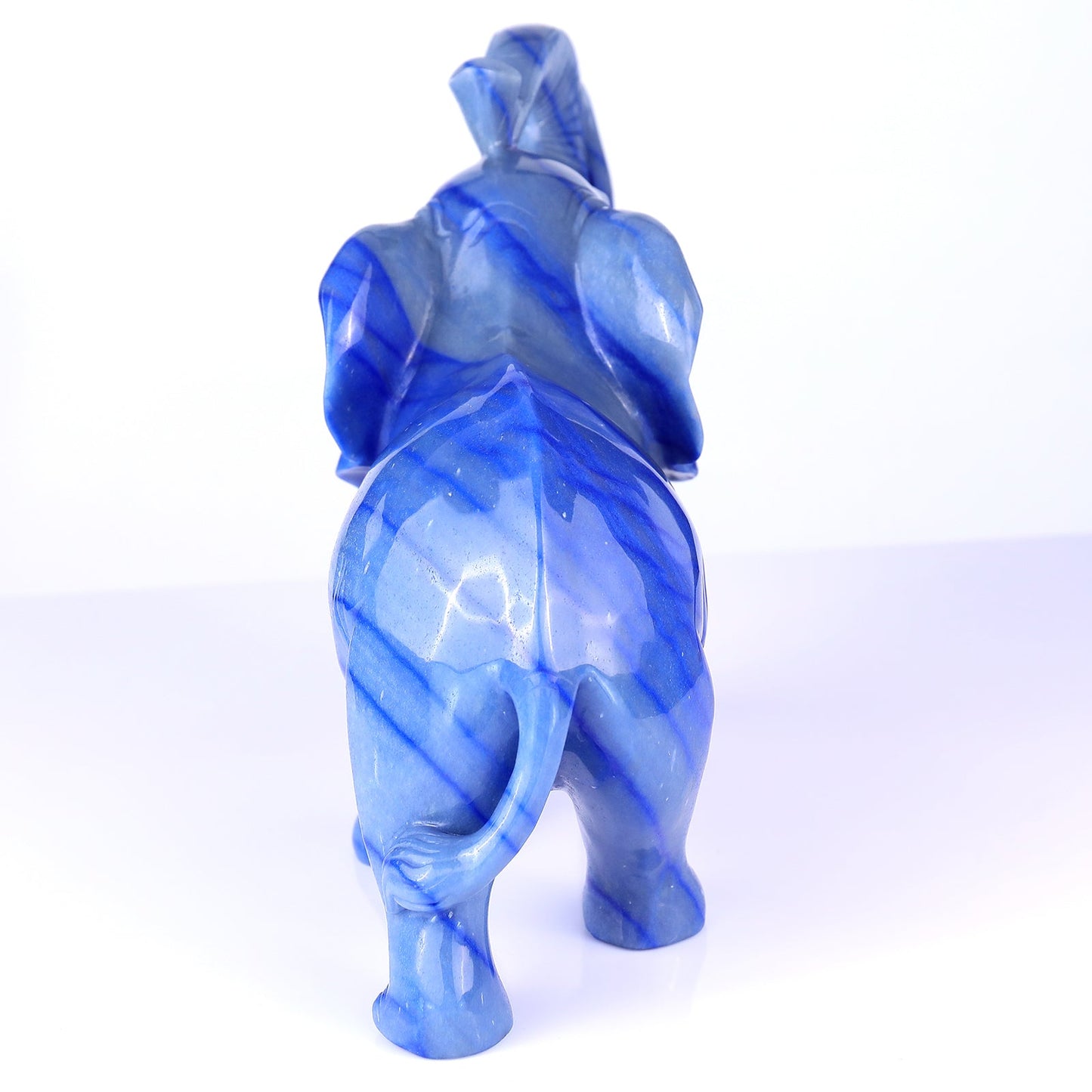 Nicedony 12.2" Blue Aventurine Hand Carved Crystal Elephant Sculpture - View 5