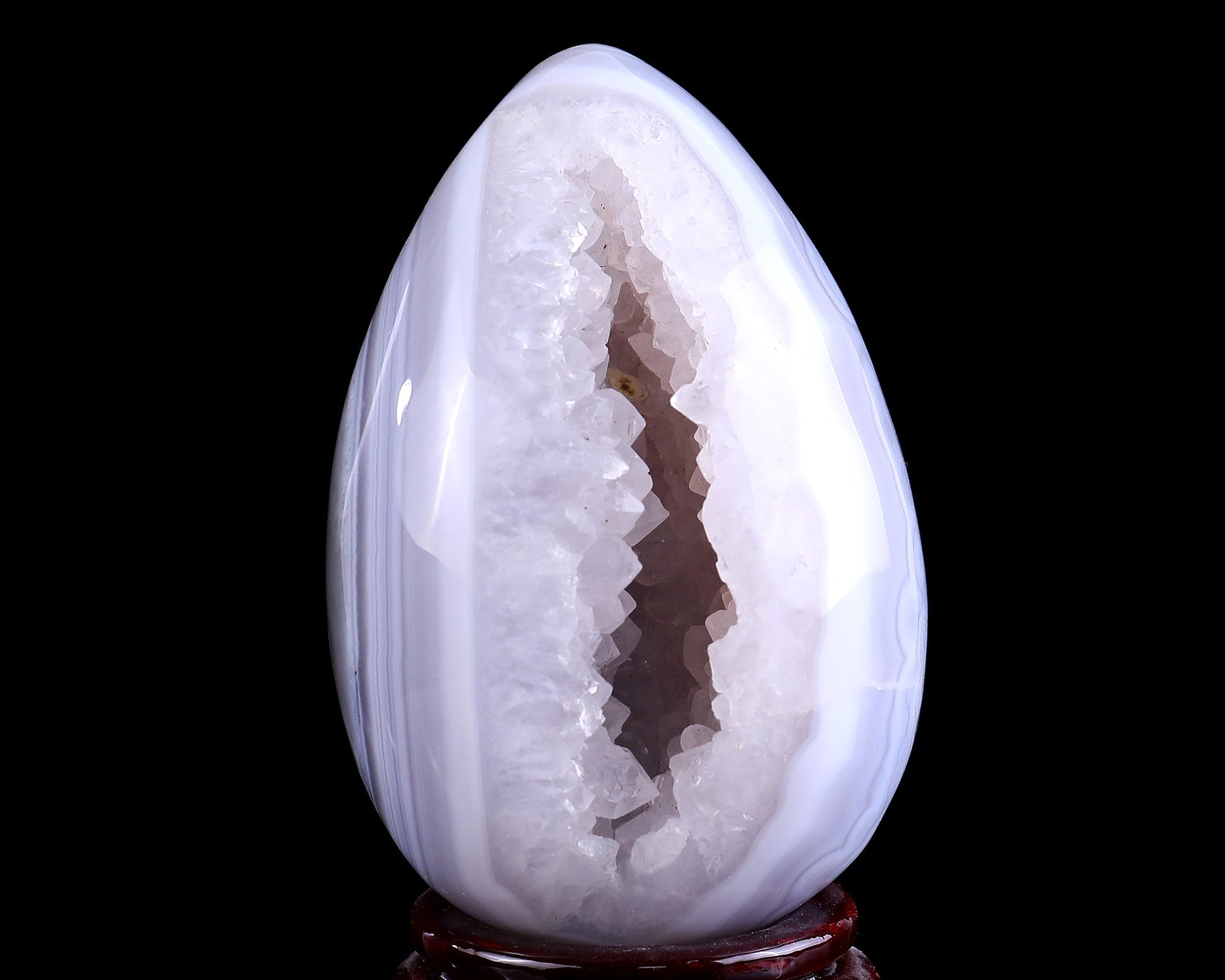 Nicedony 120mm Geode Agate Hand Carved Crystal Egg