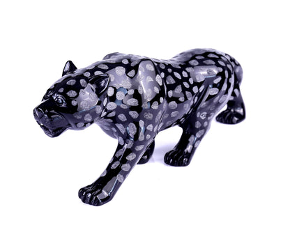 Nicedony 13.8" Black Obsidian Hand Carved Crystal Leopard Sculpture - View 10