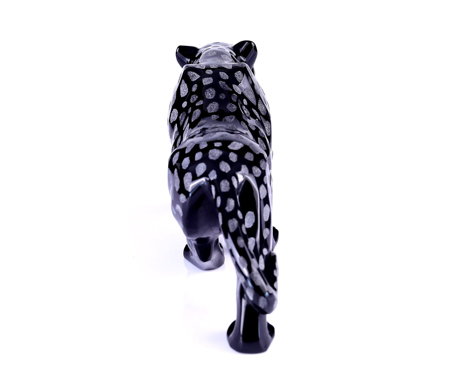 Nicedony 13.8" Black Obsidian Hand Carved Crystal Leopard Sculpture (SKU: 4100191) - Photo 5