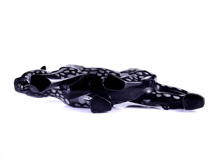 Nicedony 13.8" Black Obsidian Hand Carved Crystal Leopard Sculpture - View 9