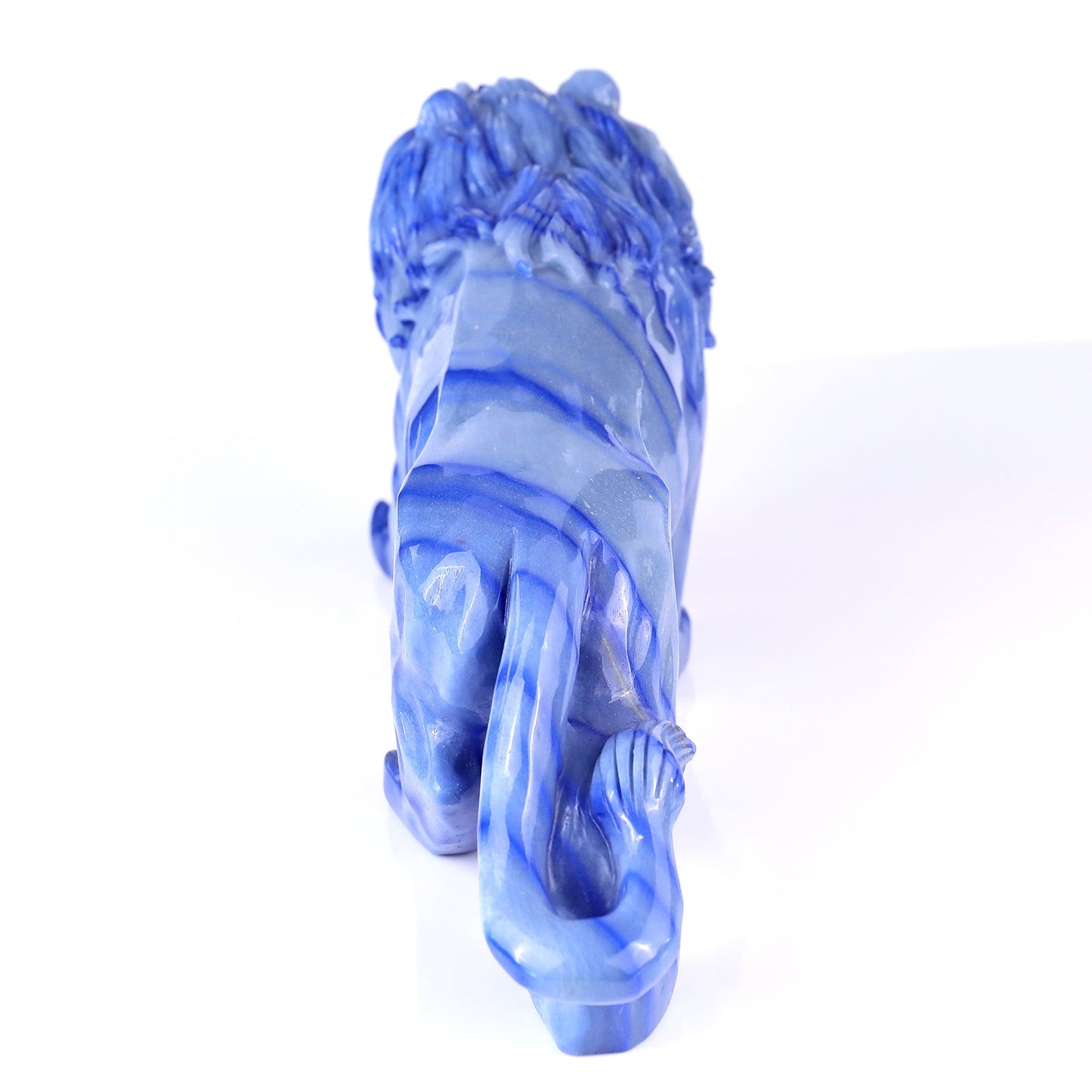 Nicedony 13.8" Blue Aventurine Hand Carved Crystal Lion Sculpture - View 6