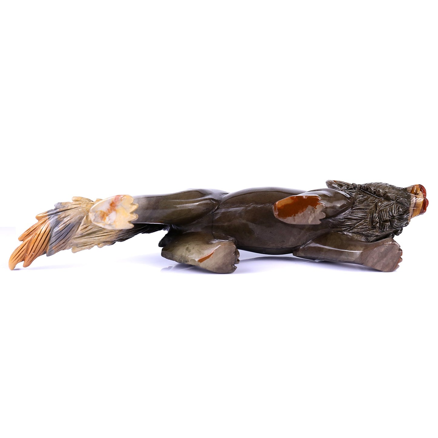 Nicedony 13.8" Colorful Jasper Hand Carved Crystal Wolf Sculpture - View 6