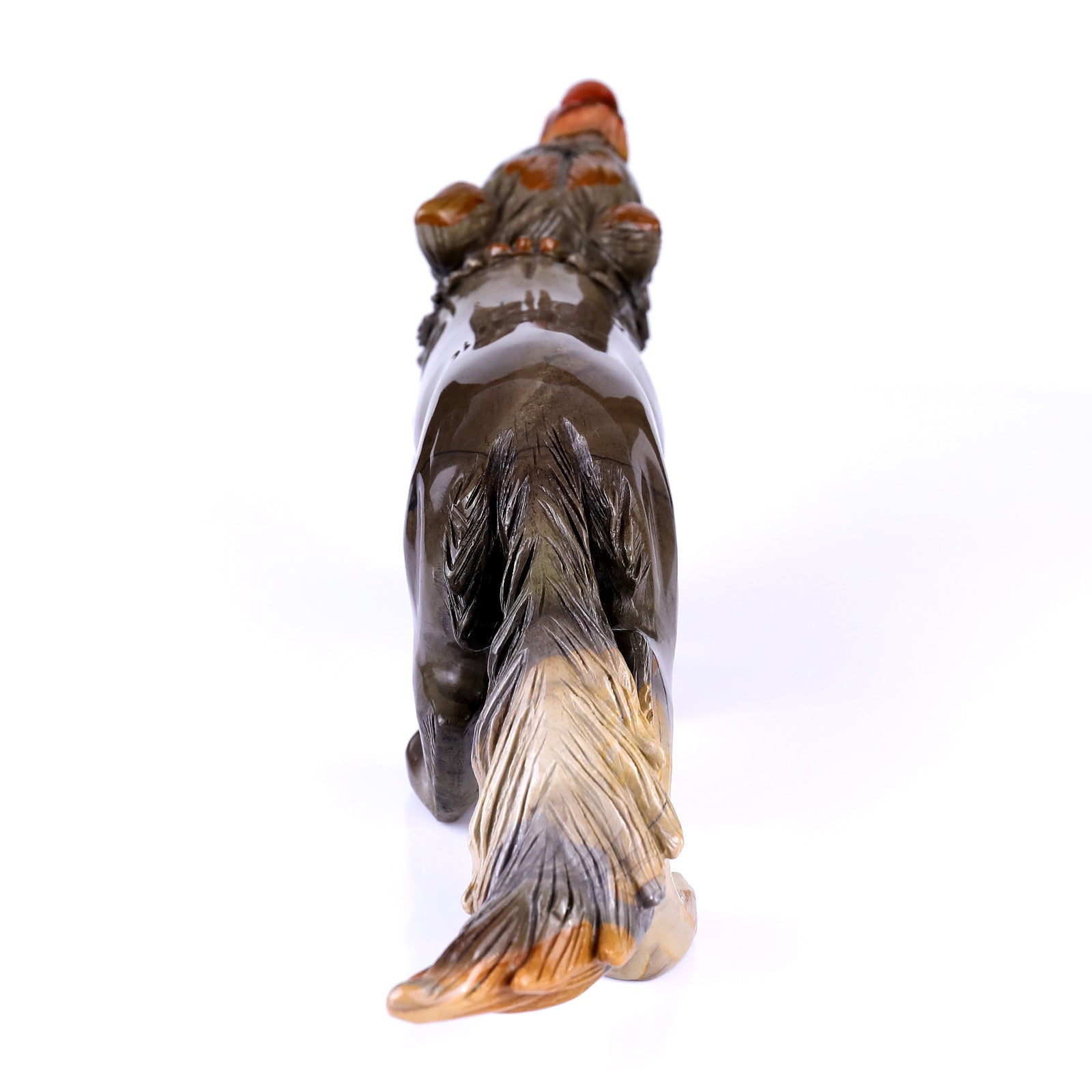 Nicedony 13.8" Colorful Jasper Hand Carved Crystal Wolf Sculpture - View 5