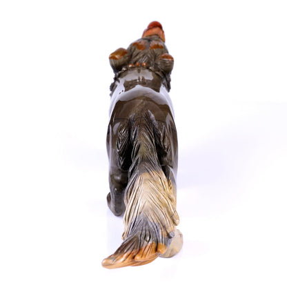 Nicedony 13.8" Colorful Jasper Hand Carved Crystal Wolf Sculpture - View 5