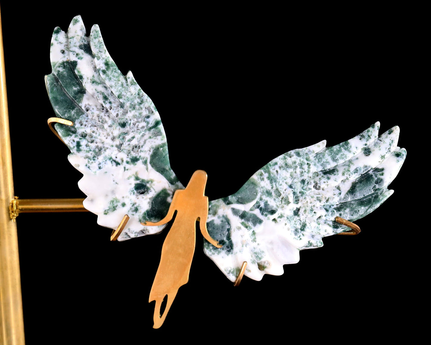 Nicedony 15" Jiulong Jade Hand Carved Spirit Wings, Angel Wings - View 4
