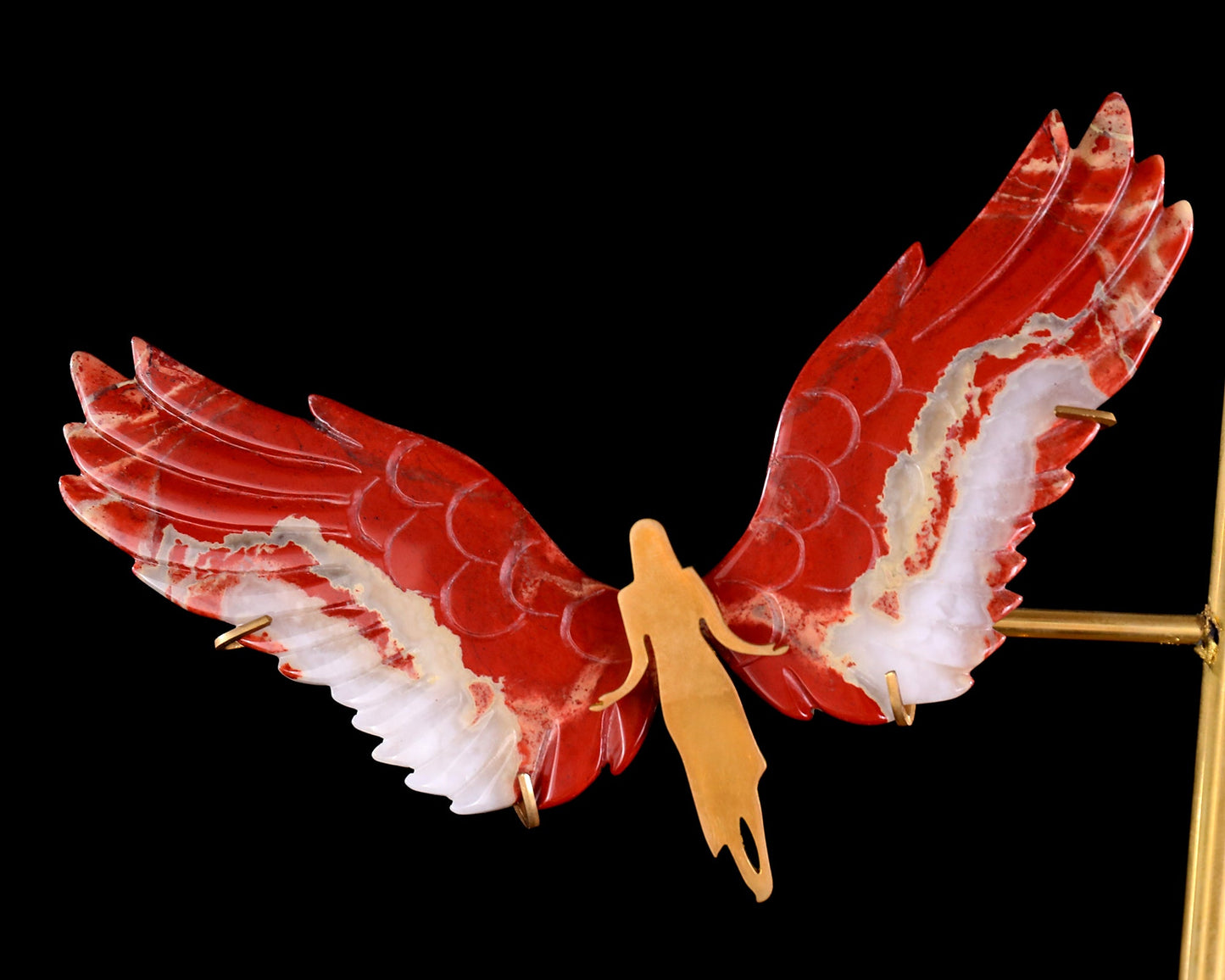 Nicedony 15" Jiulong Jade Hand Carved Spirit Wings, Angel Wings - View 5
