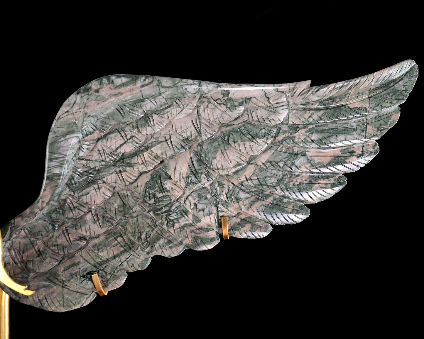 Nicedony 15" Jiulong Jade Hand Carved Spirit Wings, Angel Wings - View 7
