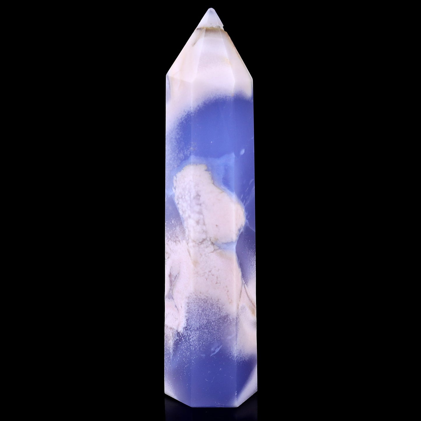Nicedony 150mm Blue Chalcedony Hand Carved Crystal Point
