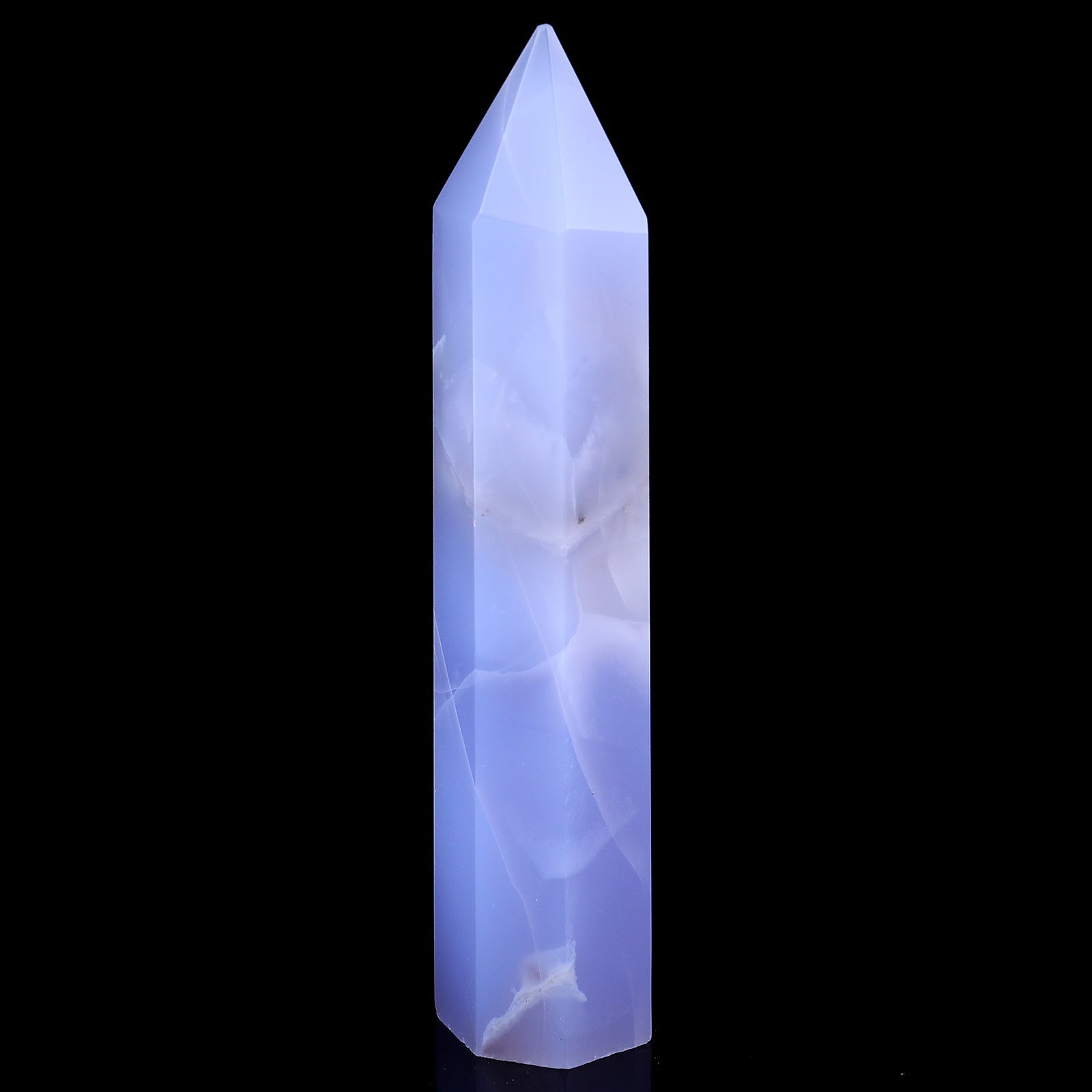 Nicedony 160mm Blue Chalcedony Hand Carved Crystal Point - View 3
