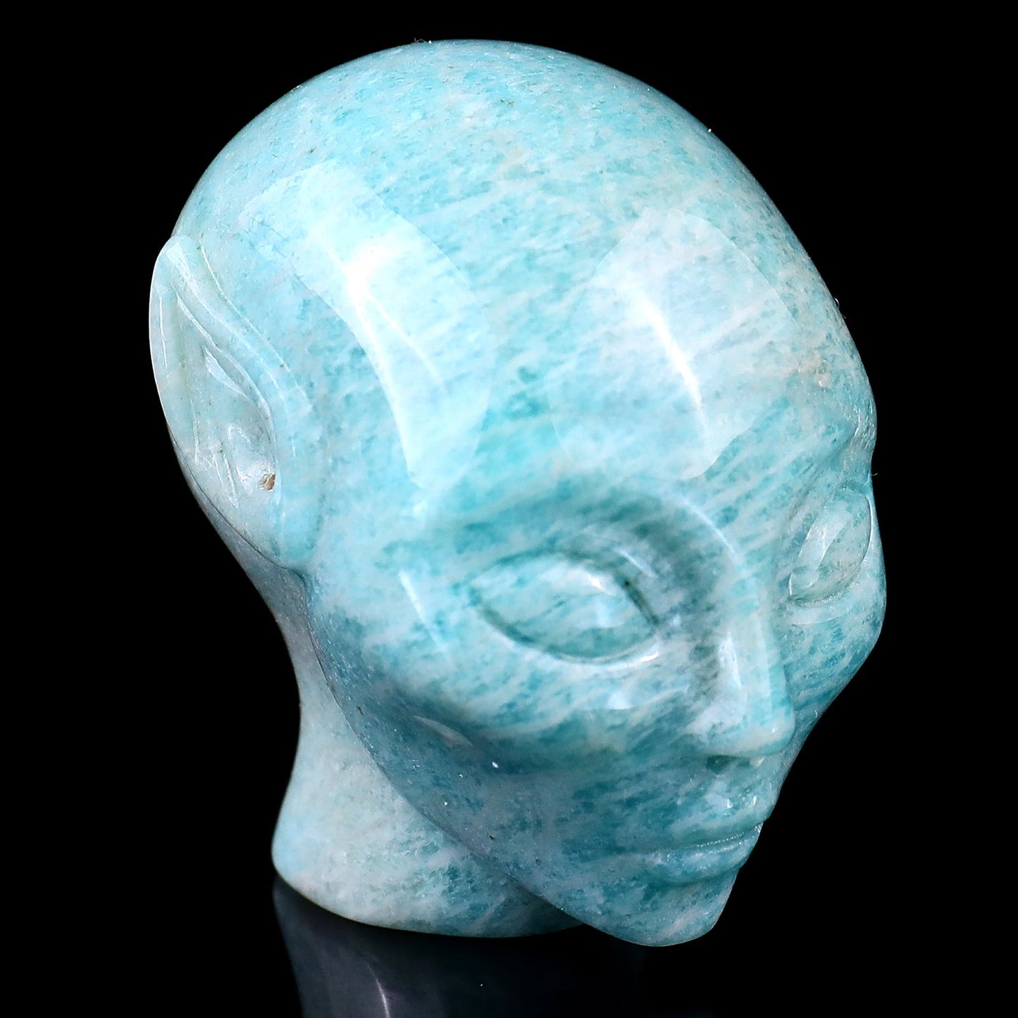 Nicedony 2.0" Amazonite Hand Carved Crystal Elf Alien Sculpture