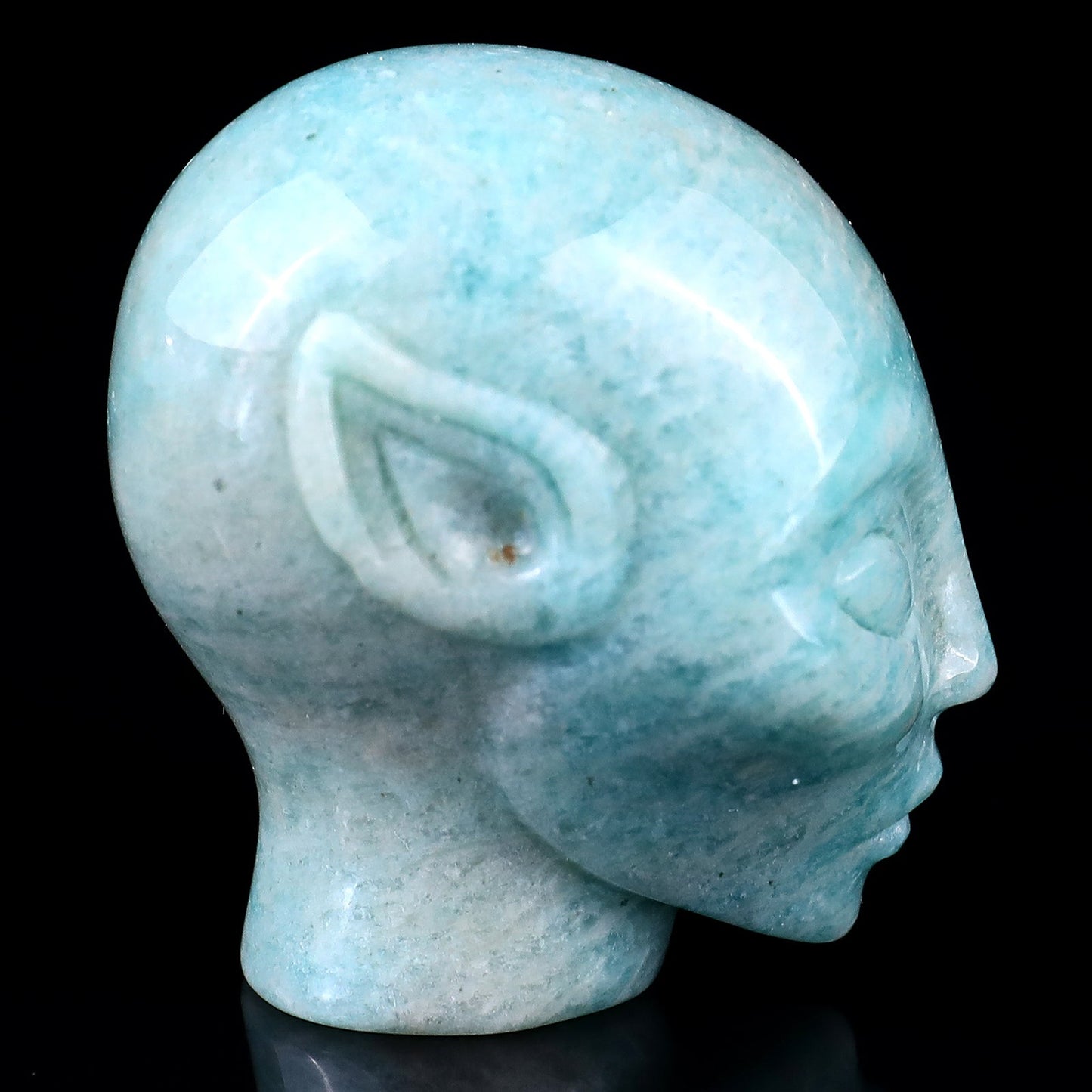 Nicedony 2.0" Amazonite Hand Carved Crystal Elf Alien Sculpture - View 3